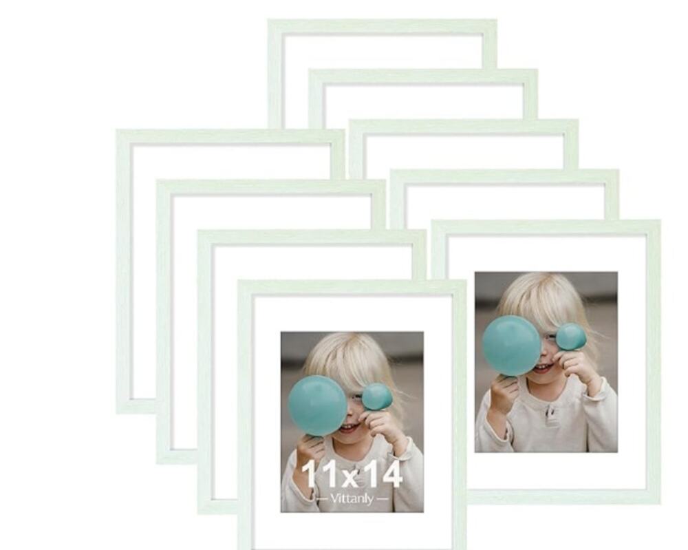 11x14 Picture Frames Set of 9, Shatter Resistant Plexiglass